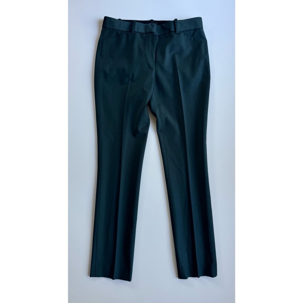 THEORY Izelle P2 Continuous Dress Pants Womens Sz‎ 0 Green 28.5" Wool Blend